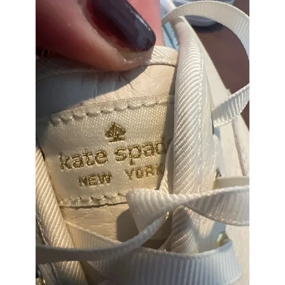 NWOT Women's Keds x Kate Spade NY Champion Cream Tumbled Leather Shoe Sz 9 - Picture 3 of 9